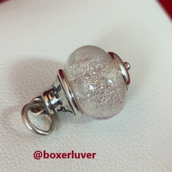 James Avery RETIRED Sterling Silver FAITH Finial Charm White Frosted Glass - Picture 2 of 5